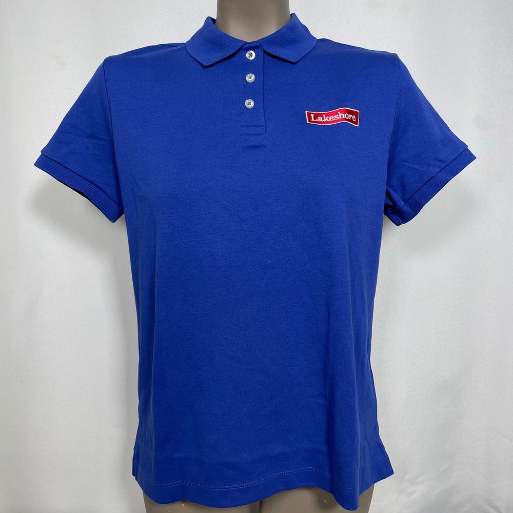 Lakeshore Learning Land's End Embroidered Patch Blue Polo Shirt Women's Small